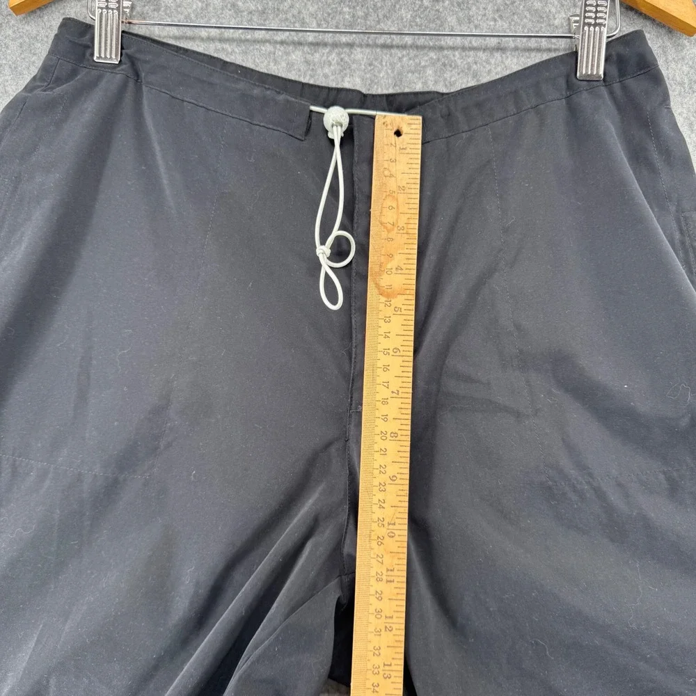 Y2K Nike Rain Pants Mens L Black Mesh Lined Button Hem Baggy  Outdoor